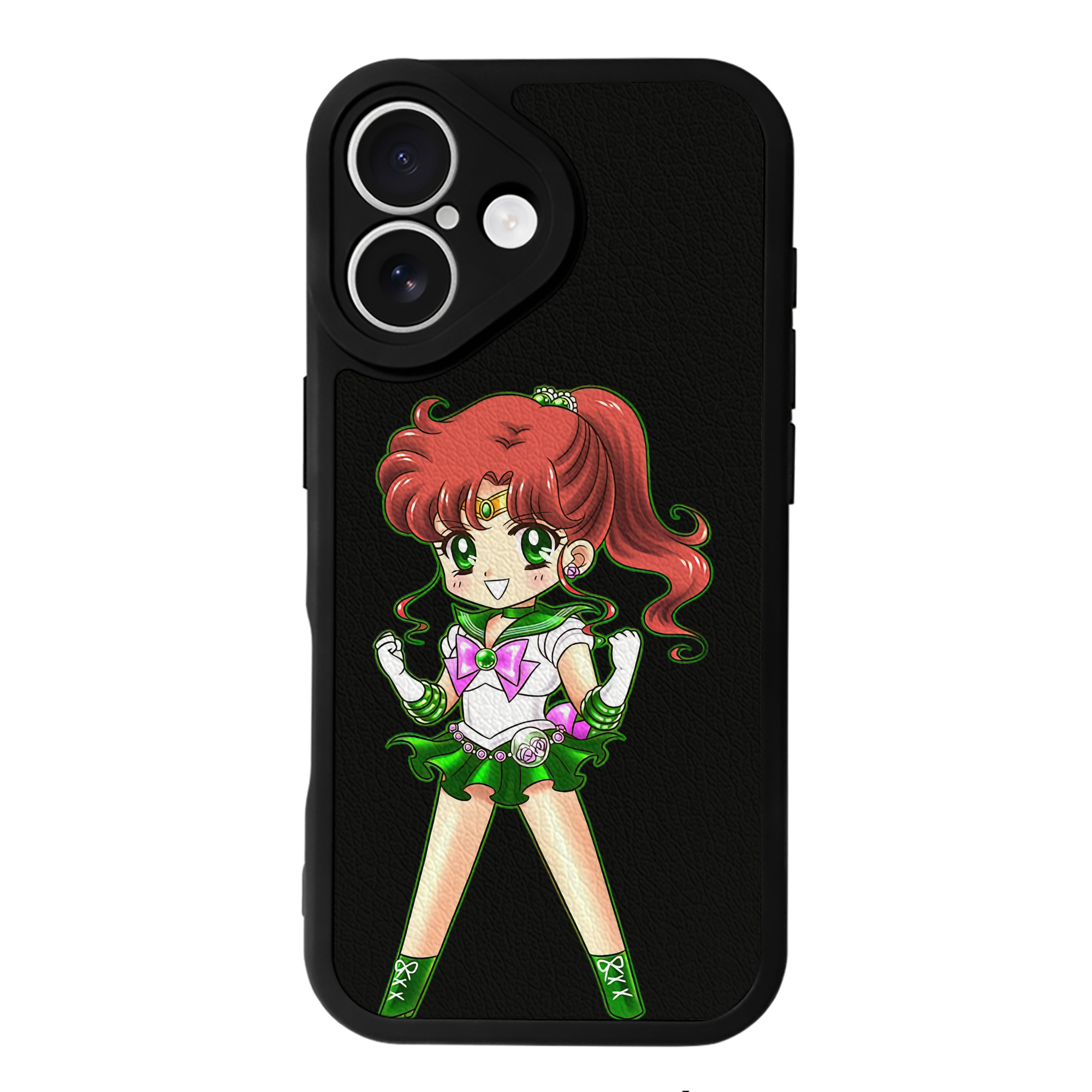 （画像用） 美少女戦士セーラームーン 木野 まこと きの まこと Sailor Moon Kino Makoto （セーラージュピター；Sailor Jupiter） 【iPhone 16シリーズ対応】シリコンスマホケース（レザー調） 材質：シリコン